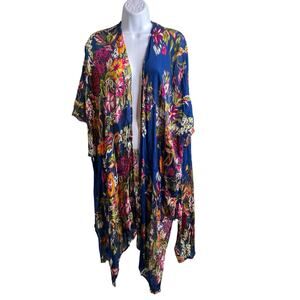Anthropologie Saachi Women's Floral Kimono Cardigan One Size Flowy Boho Exotic